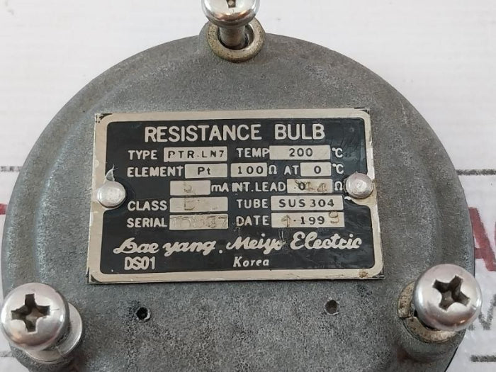Dae Yang Meiyo Electric Ptr-ln7 Resistance Bulb 200°C, Pt 100Ω, Sus 304