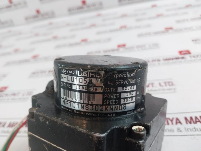 Daihen W-l01050 Ac Servo Motor 100W 3000 Rpm, Mf101Ns302Knn08