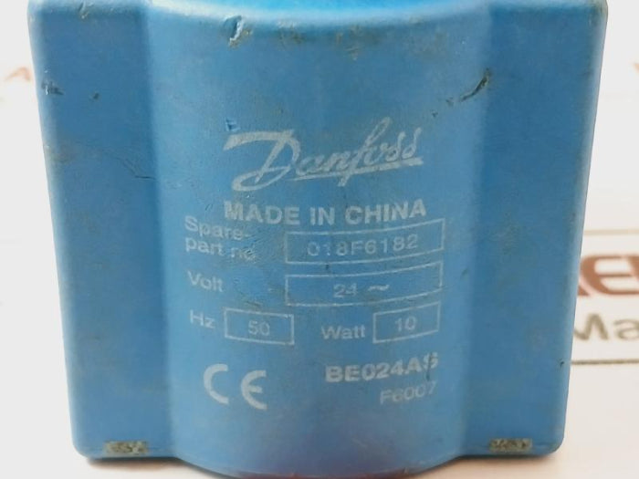 Danfoss 018f6182 Replacement Solenoid Coil 24v, 10w, Be024as, F6007