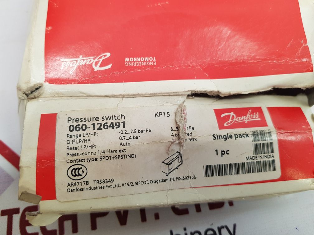Danfoss Kp15 Pressure Switch, Pb 35 Bar