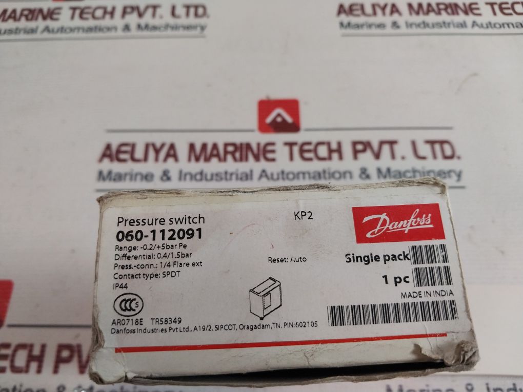 Danfoss Kp2 Pressure Switch 0.5-1.5 Bar 7-20 Psi