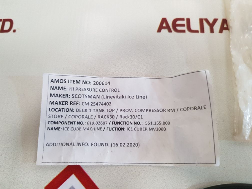 Danfoss Ps45bar Pressure Switch 061f9531, 6a 250v - Aeliya Marine Tech