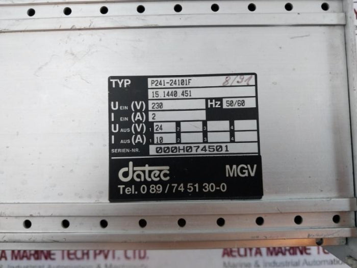 Datec P241-24101F Power Supply Unit 230V 50/60 Hz &nbsp;