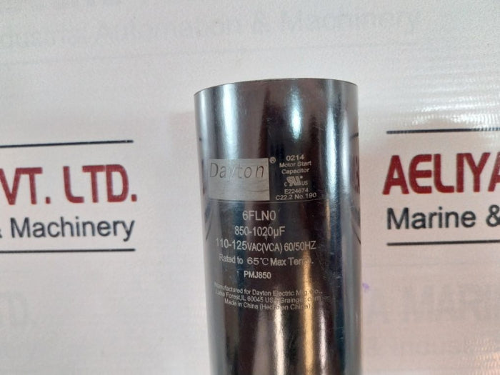 Dayton 6Fln0 Motor Start Capacitor 110-125Vac 60/50Hz