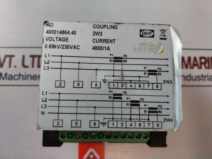 Deif 0-3 Mw Panel Meter 0.69Kv/230Vac