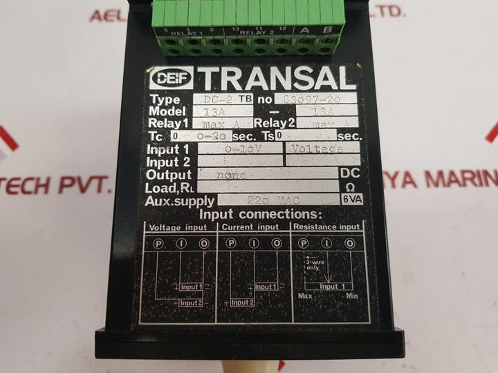 Deif Dc-2 Tb Protection Relays And Controllers 13A - 13A