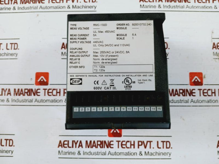 Deif Rmc-132D Overcurrent Relay 440Vac 8A 10V