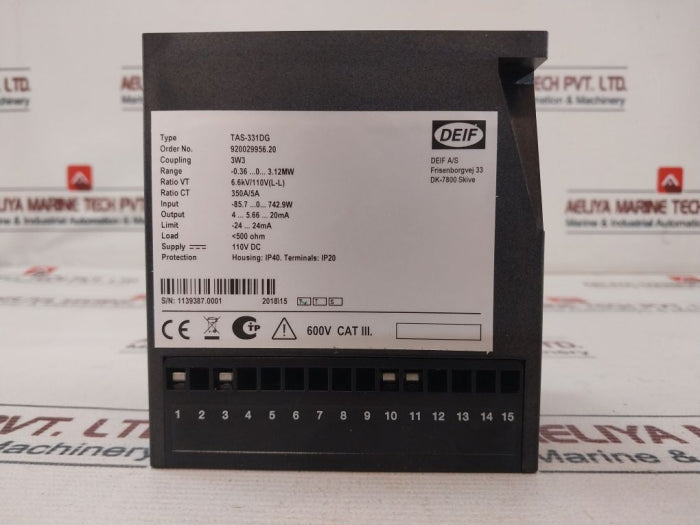 Deif Tas-331DG Power Transducer 920029956.20 350A/5A