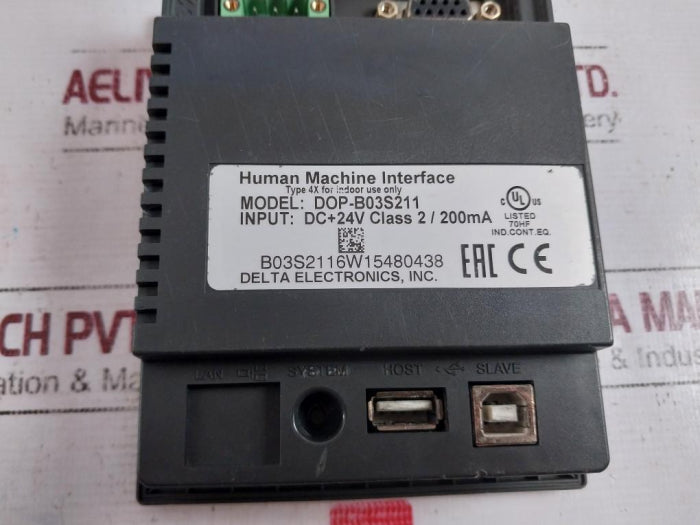 Delta Dop-b03S211 Human Machine Interface Touch Screen Panel Type 4X Dc 24V 200Ma