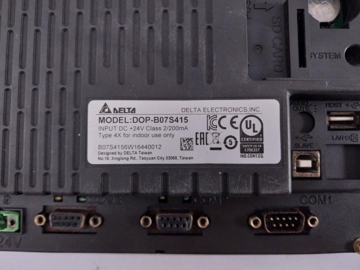 Delta Dop-b07s415 Hmi Touch Screen Panel Dc +24v Class 2/200ma 4x