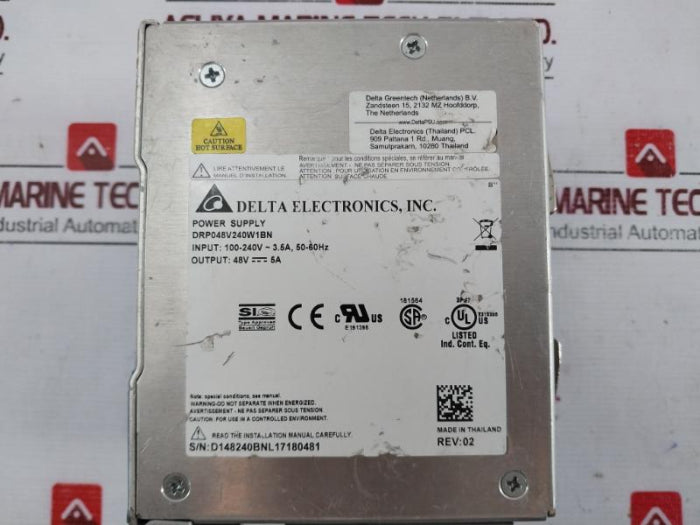 Delta Drp048V240W1Bn Cliq Ii Din Rail Power Supply Rev.02