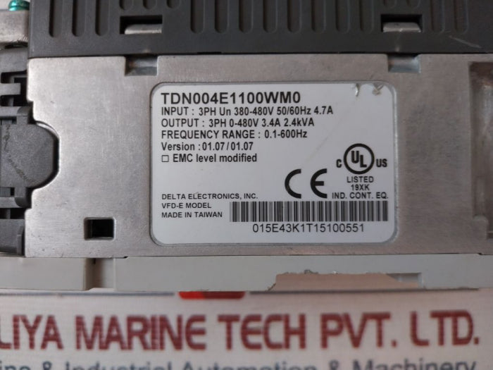 Delta Electronics Tdn004E1100Wm0 Frequency Converter Tdnkpekc1