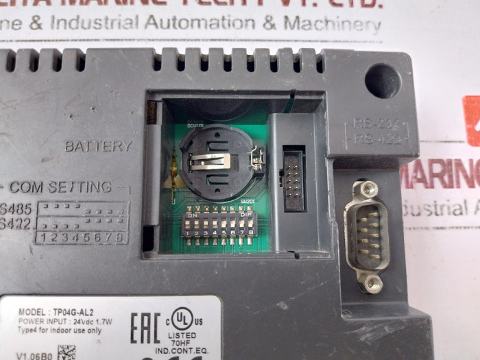 Delta Electronics Tp04g-al2 4-line Text Panel Hmi 24vdc 1.7w V1.06b