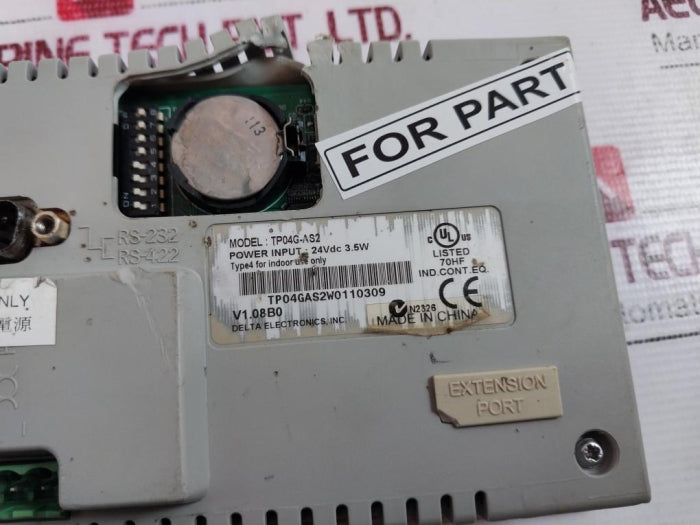 Delta Electronics Tp04G-as2 Text Panel Hmi 24Vdc 3.5W V1.08B0