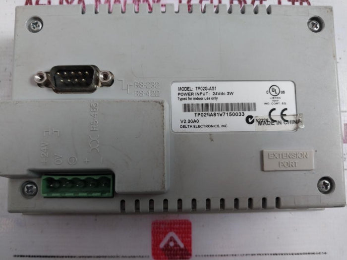 Delta Tp02G-as1 Human Machine Interface Text Panel 24Vdc 3W
