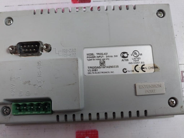 Delta Tp02G-as1 Operator Interface Lcd Display Module Type 4 V2.00B1 24Vdc 3W