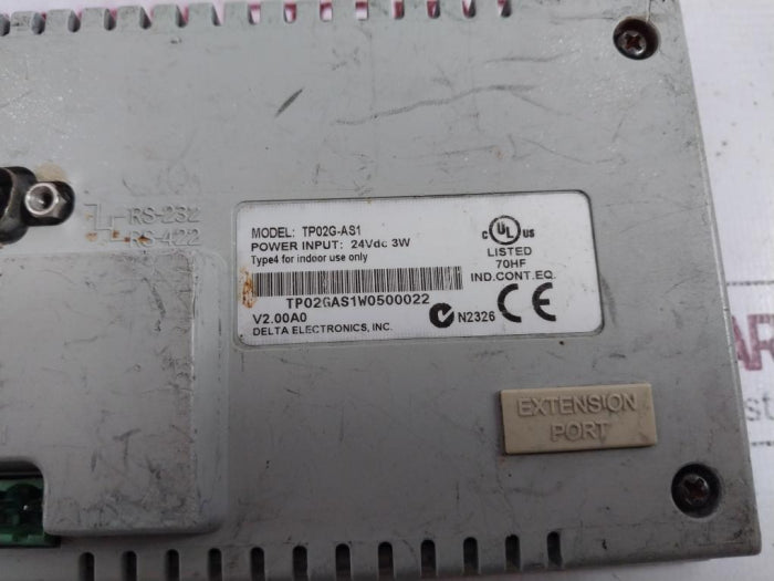 Delta Tp02G-as1 Operator Interface Lcd Display Module V2.00A0 Type 4 24Vdc 3W