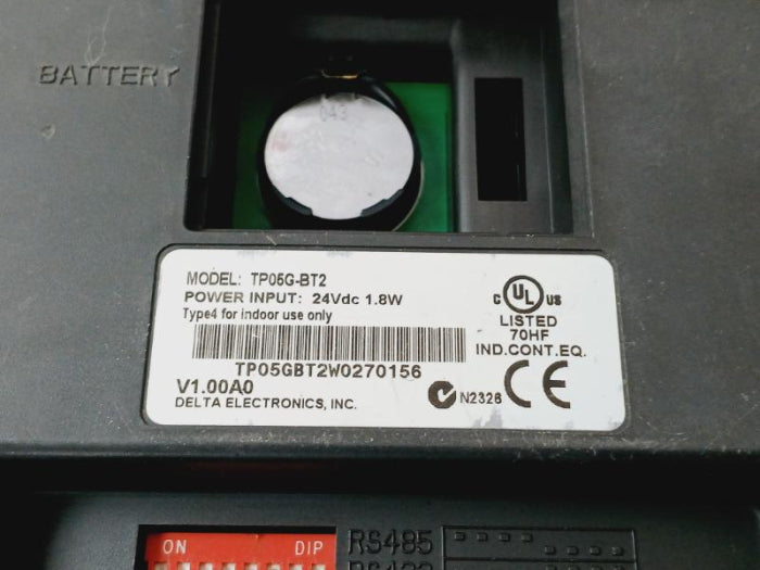 Delta Tp05G-bt2 Human Machine Interface Text Panel 24Vdc 1.8W V1.00A0