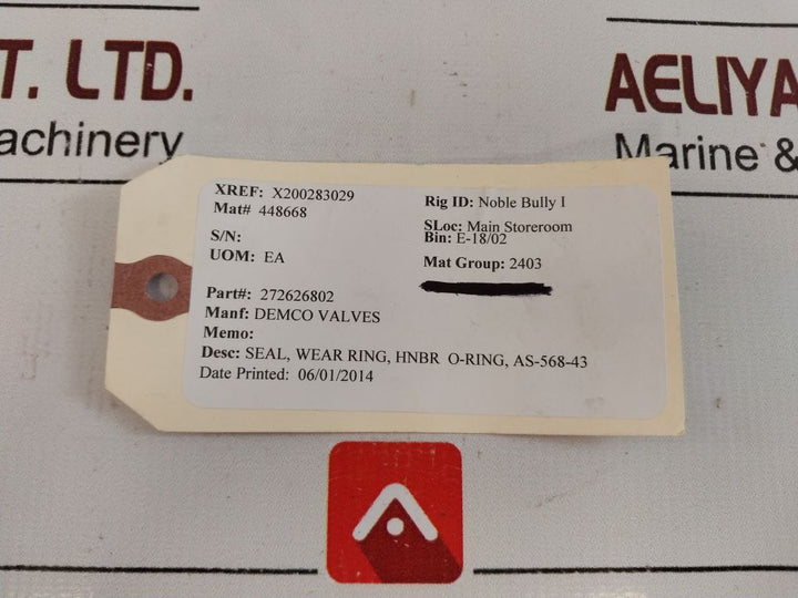 Lot Of 4X Demco AS-568-43 O-Ring
