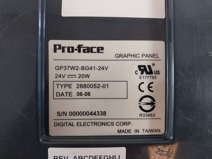 Digital Electronics Gp37W2-bg41-24V Graphic Panel 24V 20W