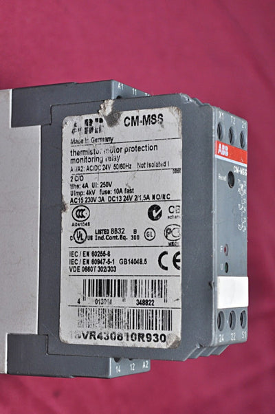 Abb Cm-mss Thermistor Motor Protection Monitoring Relay 1Svr43081R930