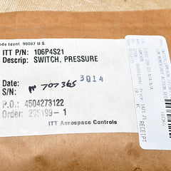 Itt aerospace controls 106p4s21 pressure switch
