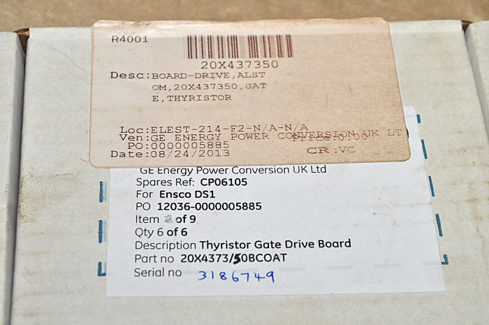 Alstom 20X4373/50Bcoat Thyristor Gate Drive Board Rev: 003