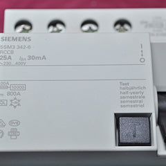 SIEMENS 5SM3 342-6 RCCB CIRCUIT BREAKER 25A