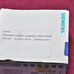 SIEMENS 5SM3 342-6 RCCB CIRCUIT BREAKER 25A