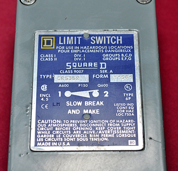 Square D Cr5362 Operating Head Limit Switch