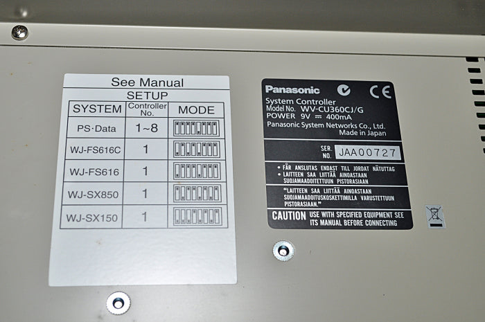 Panasonic wv-cu360cj/g systm controller