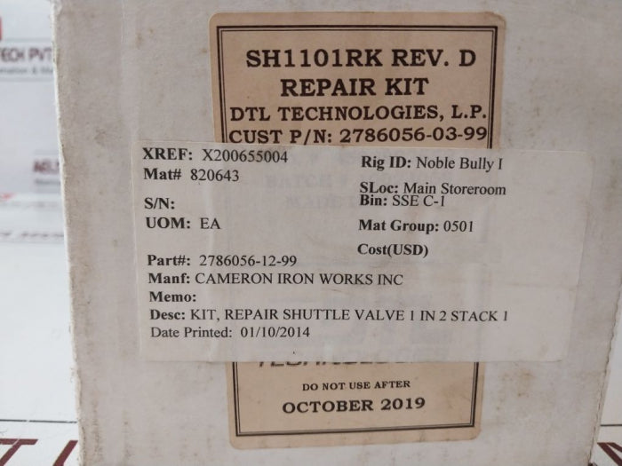 Dtl Technologies Sh1101Rk Shuttle Valve Repair Kit