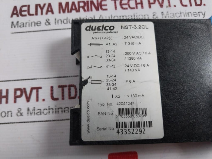 Duelco Nst-3.2Cl Safety Relay 24V Ac/Dc 6A, 5705330050705, T 315Ma