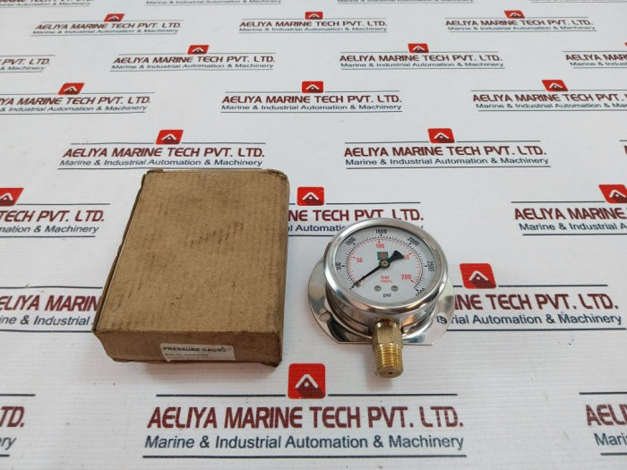 Duro United 25-400Fg02L Pressure Gauge 0-3000Psi