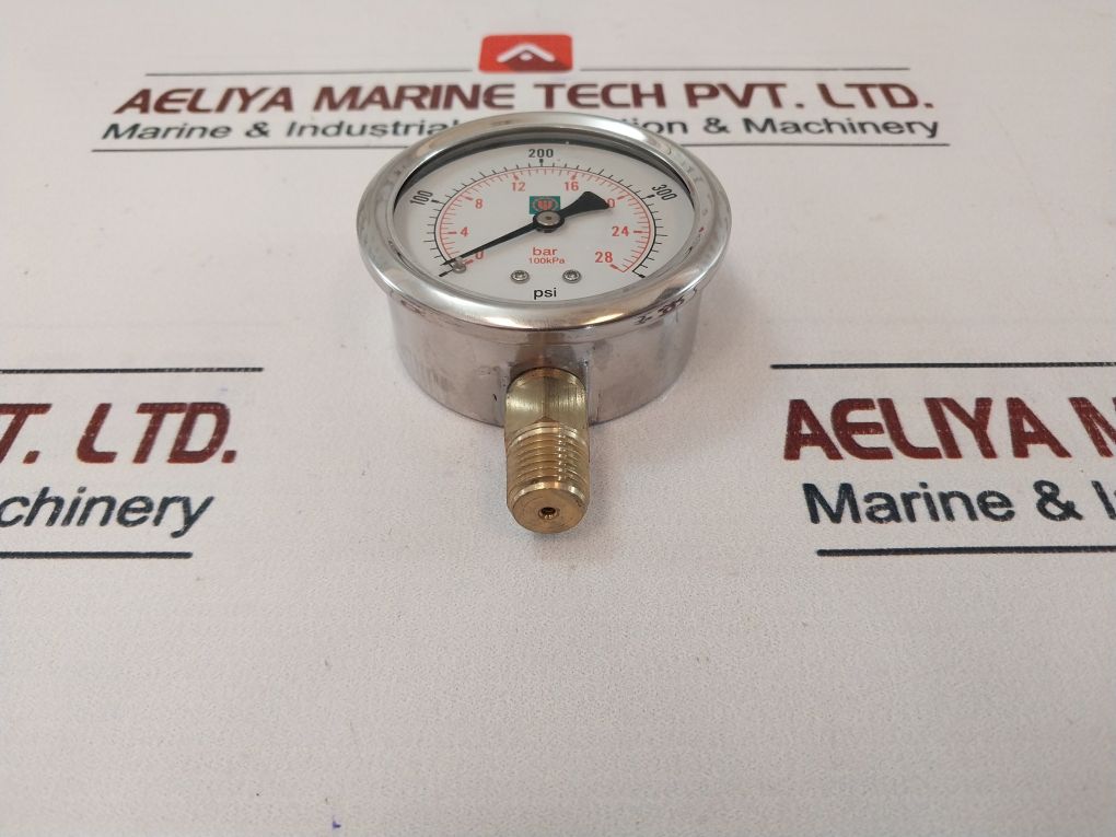 Duro United 25-400Fg02L Pressure Gauge 0-400 Psi 0-28 Bar