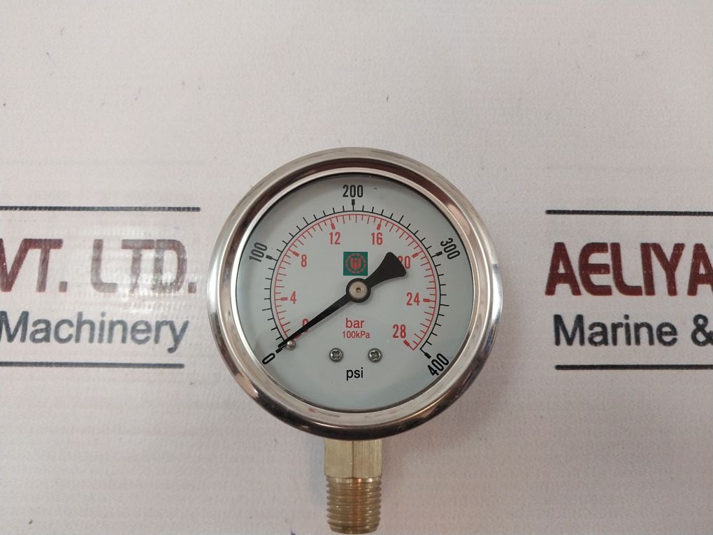 Duro United 25-400Fg02L Pressure Gauge 0-400 Psi 0-28 Bar
