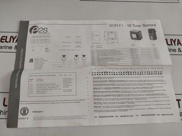 E2S Sonfl1 Warning Signal Sonfl101R 24Vdc