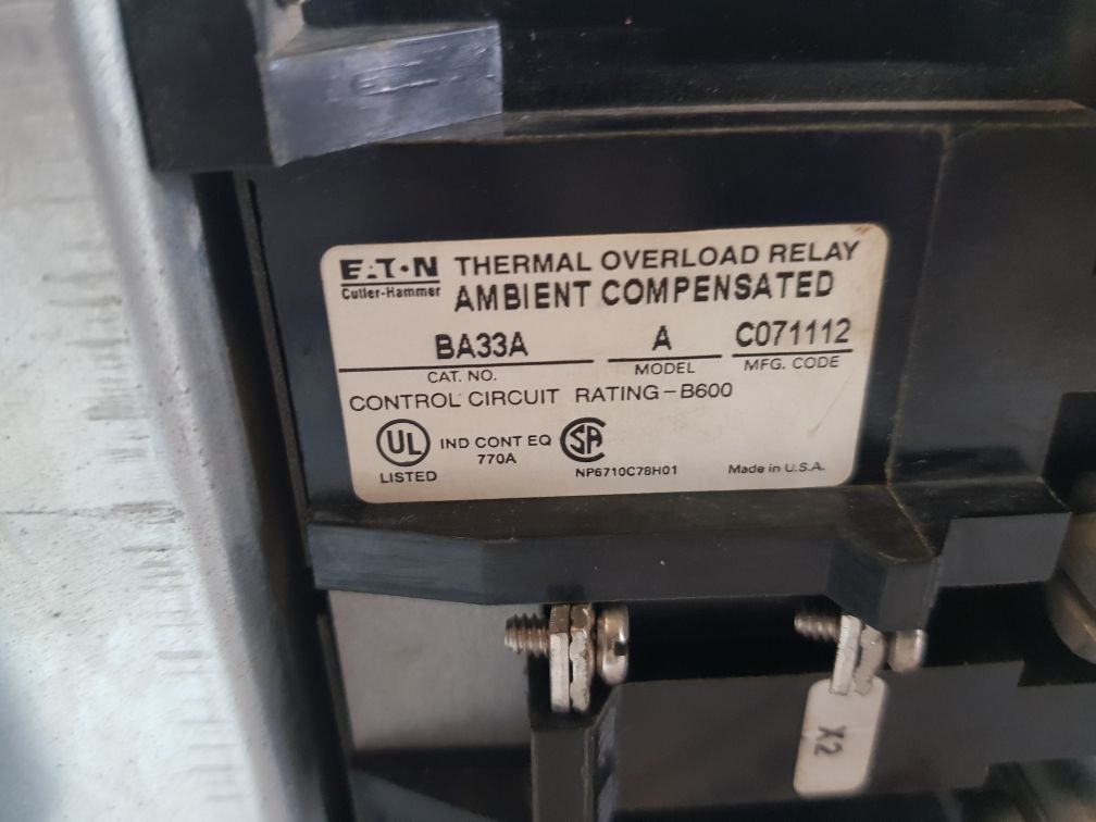 Eaton A200M3Cac Motor Starter Size 3 Model:J