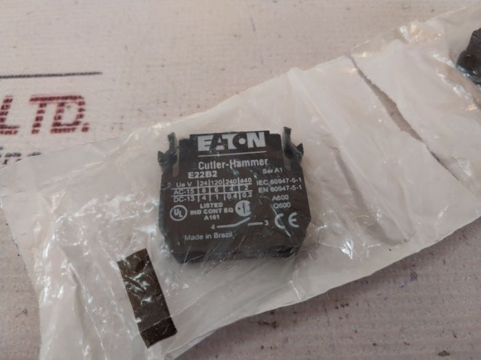 Eaton Cutler-hammer E22B2 Pushbutton Contact Block 690V Ip65