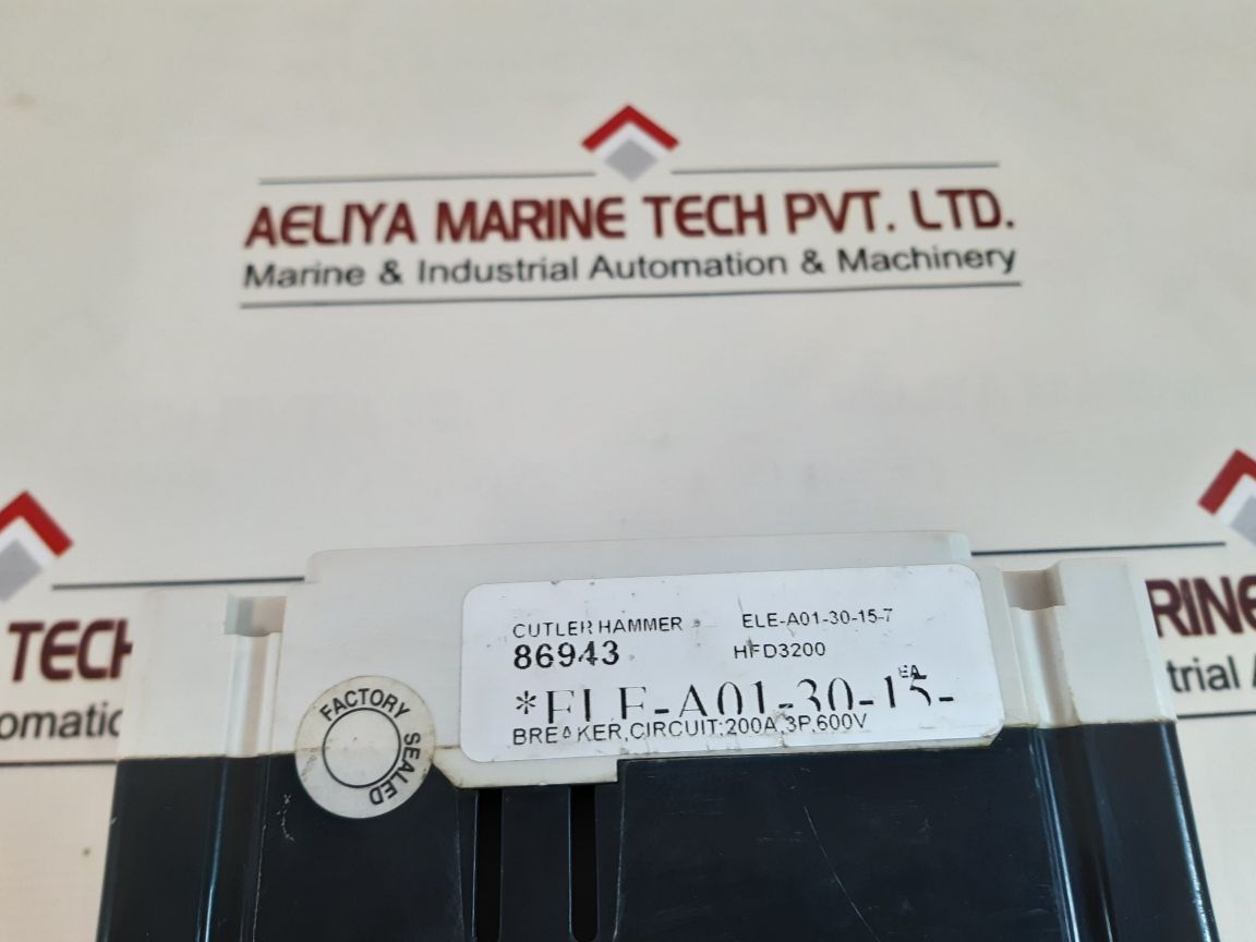 Eaton Hfd3200L Industrial Circuit Breaker 200 Amps 600Vac/250Vdc 3 Poles