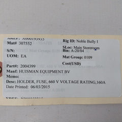 Eaton/huisman p185-00 holder fuse