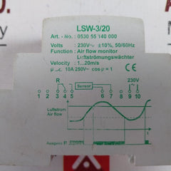Eberle Lsw-3/20 Air Flow Monitor 0530 55 140 000