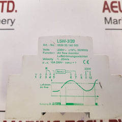Eberle Lsw-3/20 Air Flow Monitor 0530 55 140 000 Ac 230V