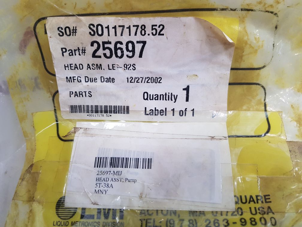 Lmi 25697 Metering Pump Head - Aeliya Marine Tech