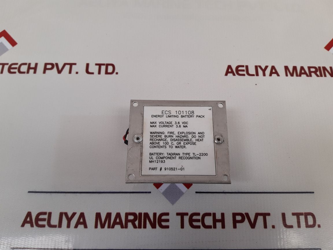 Ecs 101108 Energy Limiting Battery Pack 910521-01