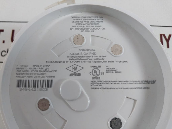 Edwards Siga-phd Intelligent Multisensor Photo-heat Detector Free Shipping