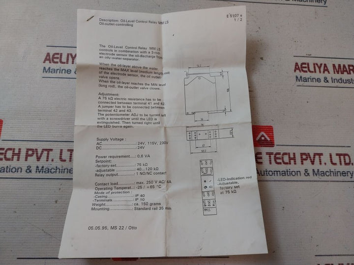 Eh-technik Mm Ls 230 Oil-level Control Relay 230V Ac