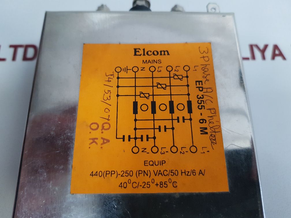 Elcom Ep 355-6 M 3 Phase A/C Filter - Aeliya Marine Tech