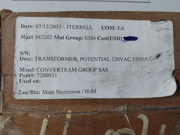 Electromagnetic 460-480 potential transformer 720003-1