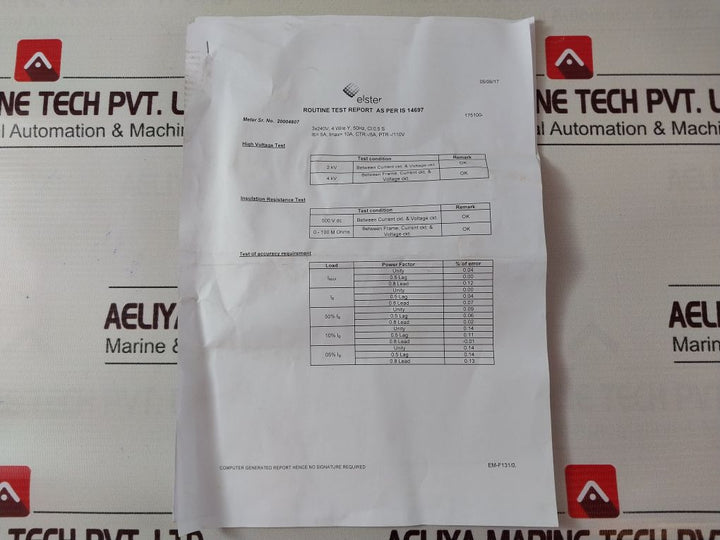 Elster A1630 Digital Kwh/Kvarh/Kvah Meter 3Ph, 4W, Lt Ct, 5(10)A, Fgpaa23C02Caa